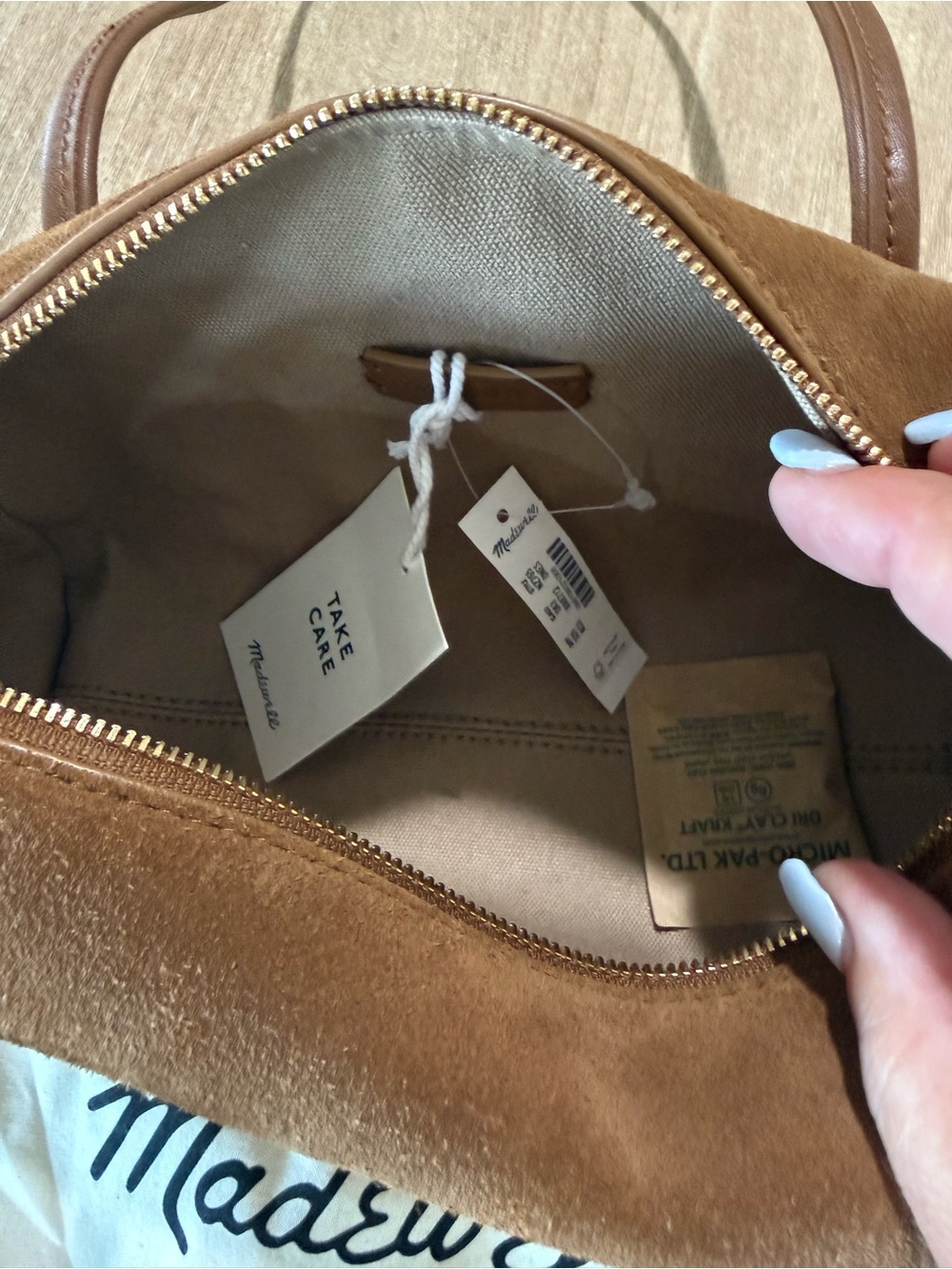 Madewell Tan Suede Barrel Shoulder Bag - Picture 3 of 3
